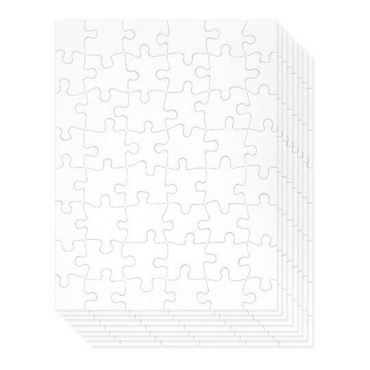 Juvale Blank Puzzles to Draw On - Craft Blanks & DIY Crafts - Make Your Own Puzzle & Custom Designs in Bulk - 36-Pack, 48 Pieces, 8.5 x 11 in, White